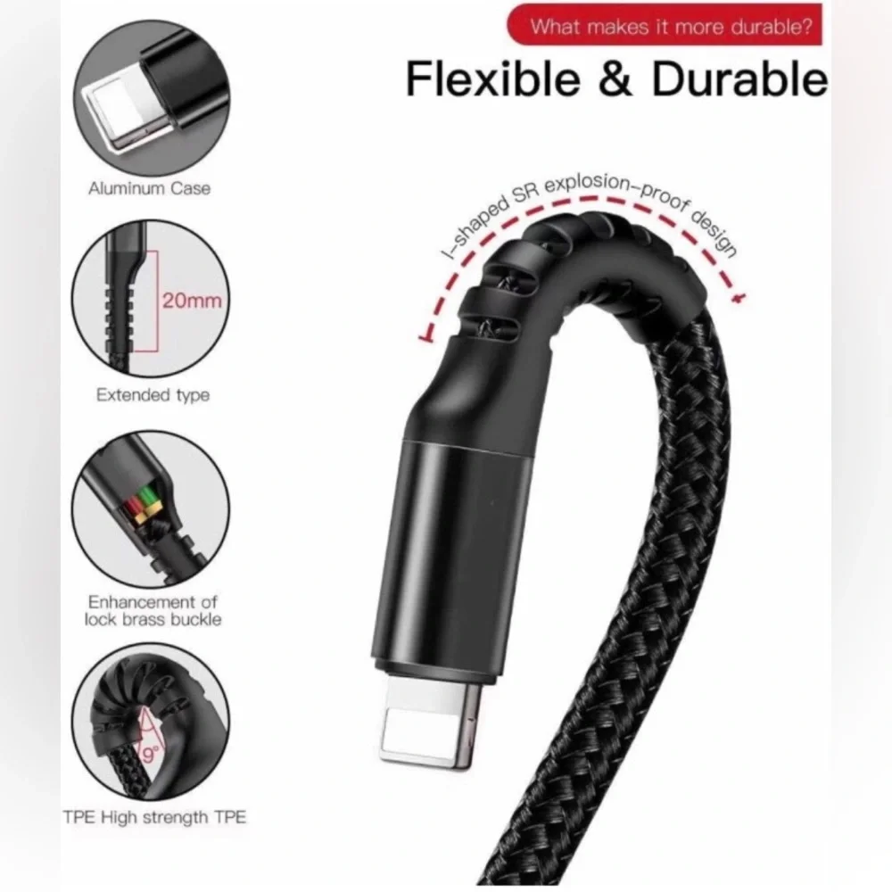 COPY - iPhone Charger Coiled Cable 2.1A Fast Charger -10 Qty